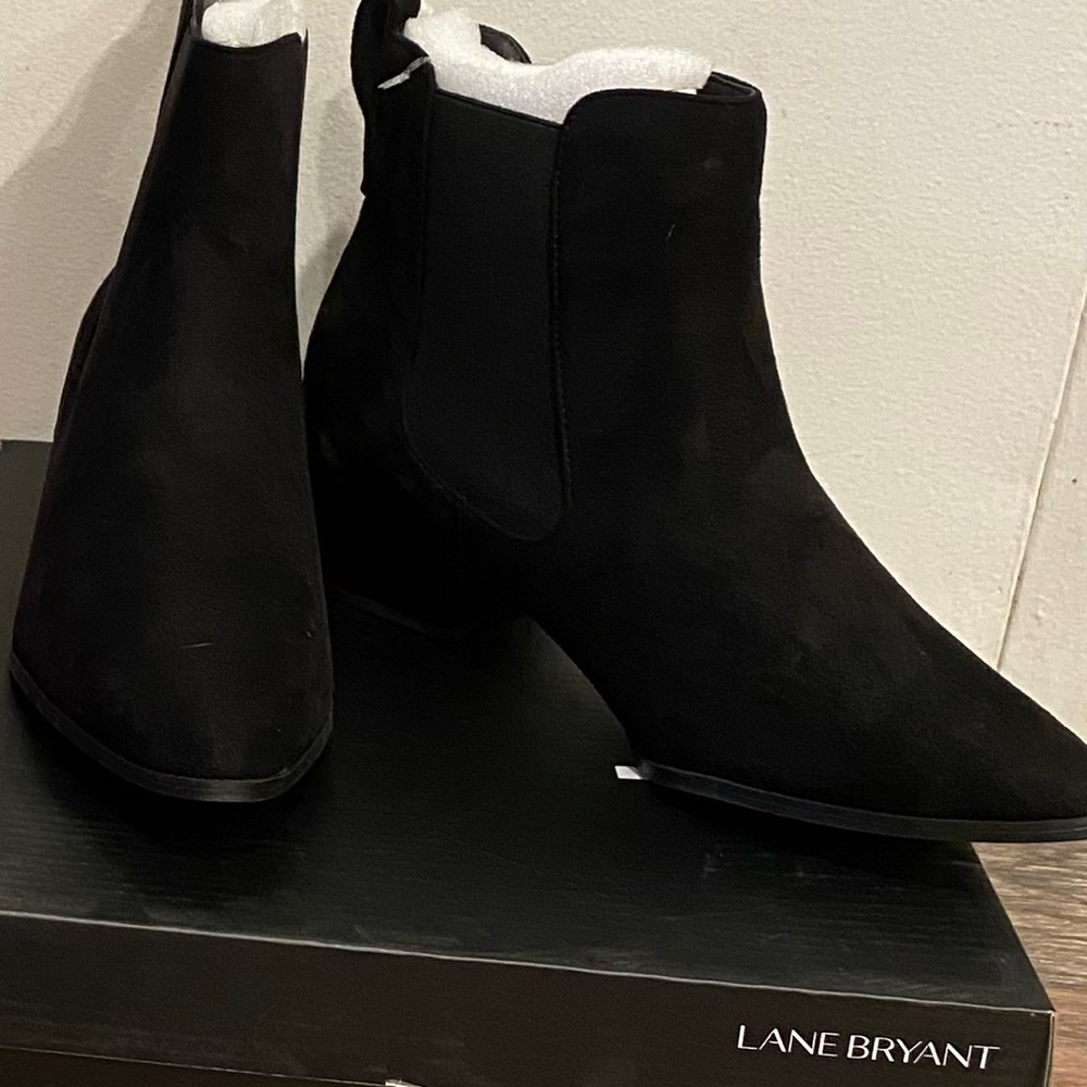 Lane Bryant Black Ankle Booties with Block Heel